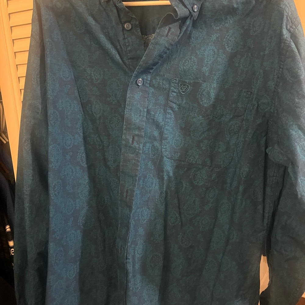 Ariat Men's Teal Casual Button Down Shirt
